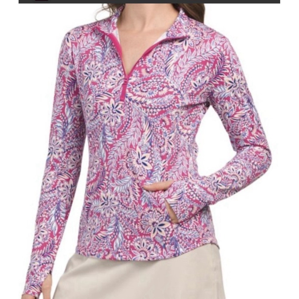 Tommy Bahama Golf & Tennis jacket  Size XS Quarter Zip Floral Performance